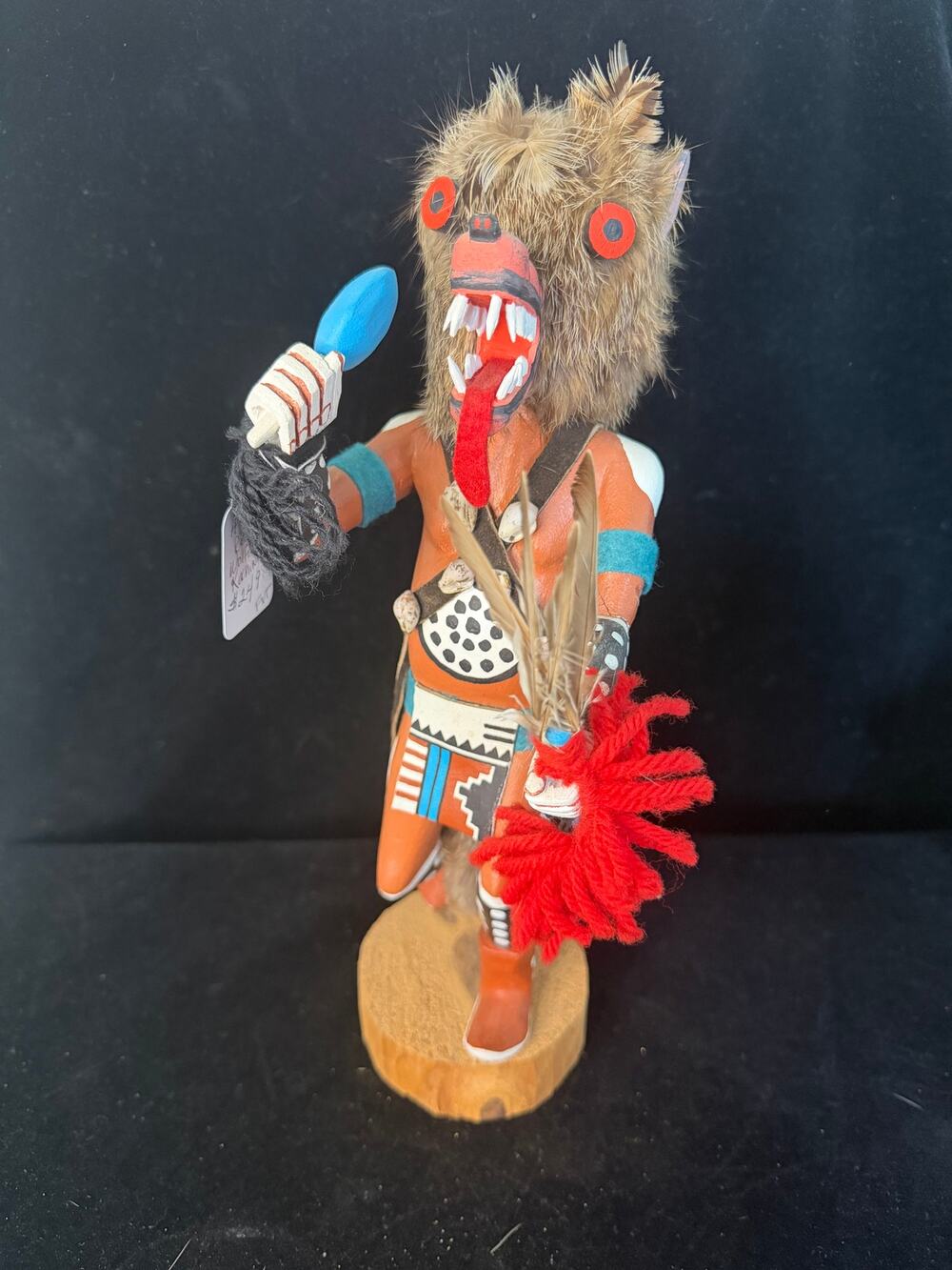 Hopi Wolfman Katsina Doll Signed Alfred 13” Hand Carved Figure